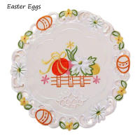 NEW round Easter egg embroidery table place mat pad cloth cup dish coaster tea placemat coffee doily party kitchen Accessories