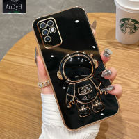 AnDyH 2022 New Design For Infinix Note 10 X693 Case Luxury 3D Stereo Stand Bracket Astronaut Fashion Cute Soft Case