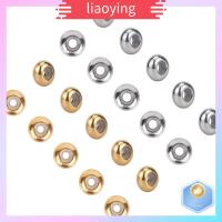 LIAOYING 20 PCS เหล็กไร้สนิม ซิลิโคนหยุดลูกปัด6mm หลุม แผ่นชุบทอง 6mm ครับ จุกลูกปัดชุบทอง ลูกปัดคั่นสแตนเลส Rondelle ลูกปัด rondelle spacer การค้นพบการทำเครื่องประดับ