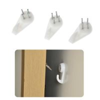 【cw】 50pcs White Plastic Invisible Wall Mount Photo Picture Frame Nail Hook Hanger