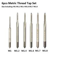 6/10pcs Mini Machine Tap HSS Straight Flute Screw Thread Tap Set Plug Tap Drill M1 M1.2 M1.4 M1.6 M1.7 M1.8 M2 M2.5 M3 M3.5 Handtool parts Accessories