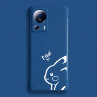 NORVIK การ์ตูนน่ารักลายปิกาจูสีขาวไร้ขอบเคสโทรศัพท์สีฟ้าสำหรับ Xiaomi Mi 13 12 12 12 12T 11T 10T Lite Redmi Note 12 11 11S 10 9S POCO F5 X4 F4 M4 M3 GT Pro 4G 5G N11-3เคสฝาหลังสร้างสรรค์