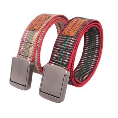 High-quality Ethnic Striped Belt Men and Women Alloy Wear-resistant Quick Release Buckle fashion leather Tail Casual Belt