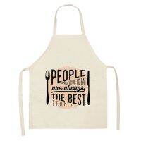 ∈ Letter Knife Fork Pattern Linen Hand Wipe Sleeveless Waist Apron Home Decor Apron Kitchen Baking Coffee Work Clothes Delantal