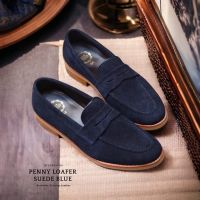 ? Penny Loafer Suede Blue รองเท้า loafer ลอฟเฟอร์ ผู้ชาย งานItaly แท้ HandMade สุดคลาสสิค หนังกลับแกะแท้สีกรมเข้ม แบบ Penny ที่สวมใส่ง่ายได้ทุกโอกาส