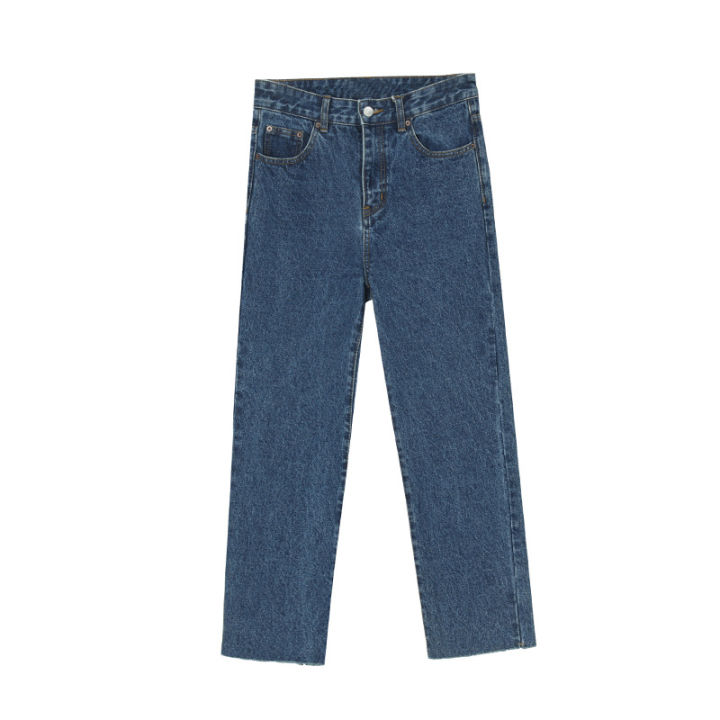 พร้อมส่ง-jeans-912-กางเกงยีนส์ขายาวชาย-กางเกงยีนส์ทรงกระบอก-กางเกงยีนส์ชาย-ทรงเอวสูง-ขาตัด-ยีนส์ผู้ชาย-3สี