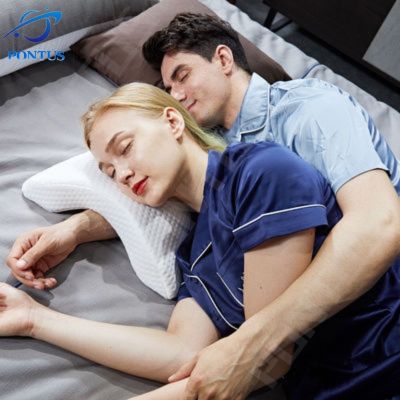 ♟▥▥ Curved Memory Foam Pillow Comfortable Neck Support Anti-Pressure Numbness Dead Arms Relief Couple Pillow Ideal Office Napping