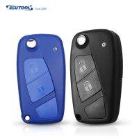 [A Car Home] Keyless Key Shell สำหรับ FIAT Punto Ducato Stilo Panda Flip Remote Car Key Case SIP22 Blade 2ปุ่ม