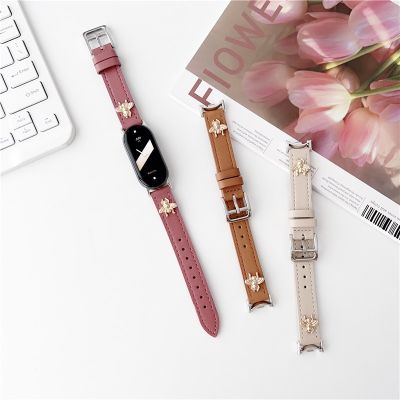 ☃ The leather bee strap is suitable for the Xiaomi Mi 8 wristband womens fashion bracelet replacement accessory Mi 8NFC wristband