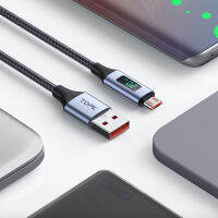 ใหม่ LED สายเคเบิล Micro USB แรงดันไฟฟ้าปัจจุบันจอแสดงผล USB Type C สายเคเบิลข้อมูลการชาร์จอย่างรวดเร็วสำหรับ Xiaomi Huawei สายไฟ Micro USB Type-C-Toutou Store