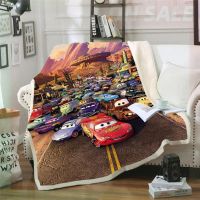 New☃✣✳Home Textile Disney Cars Lightning Mcqueen Car Pattern Baby Plush Blanket Sofa Single Bedding