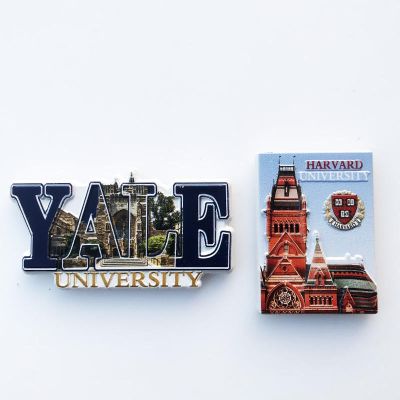 American Ivy Creative Magnetic Refrigerator Sticker Harvard Yale University Tourism Commemorative Decorative Embossed UV Crafts 【Refrigerator sticker】⊕✵