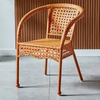 [COD] Rattan chair outdoor rattan single back modern weaving leisure elderly garden armrest