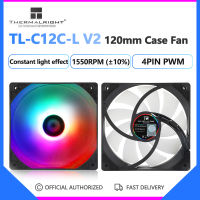 พัดลมซีพียูเย็น TL-C12C-L Thermalright V2พัดลมประสิทธิภาพโคมไฟแสงคงที่12V 4PIN PWM เงียบ120Mm