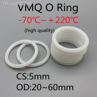 ☢ 20pcs VMQ White Silicone Ring Gasket CS 5mm OD 20 60mm Food Grade Waterproof Washer Rubber Silicone gasket rubber o-ring