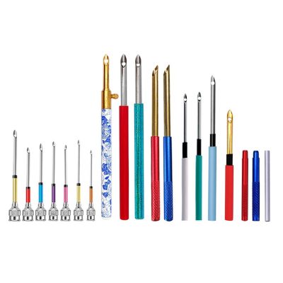 ㍿✺❀ 1 Set Punch Needle Tool Kit Embroidery Stitching Punch Needle Needle Threader Embroidery Poking Cross Stitch Tools Knitting