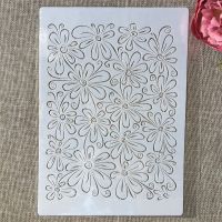 A4 29cm Transparent Flowers Texture DIY Layering Stencils Wall Painting Scrapbook Coloring Embossing Album Decorative Template