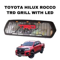 ส่งฟรี กระจังหน้า Revo Rocco 2018 2019 2020 ลาย TRD V3 สีไฟ 3 จุด สีส้ม  (ก่อนโฉมใหม่) อุปกรณณ์ตกแต่งรถ