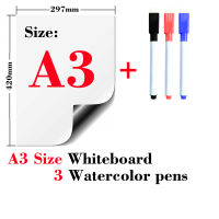 A3 Magnetic Whiteboard Fridge Sticker Vinyl Dry Erase White Board Memo Pad Message Boards Magnets Flexible Soft Gift 3 Mark Pen