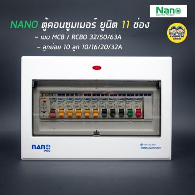 ตู้คอนซูมเมอร์ NANO Plus 11 ช่อง เมนธรรมดา MCB /กันดูด RCBO ตู้ควบคุมไฟ ตู้โหลดกันดูด เมนกันดูด ตู้ไฟ ตู้คุมไฟ