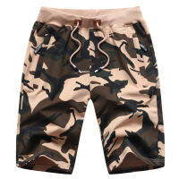 ChaoTan®ผู้ชายกางเกงขาสั้นเอวยางยืด Camouflage ออกแบบกระเป๋าซิปคลาสสิกสบายๆฤดูร้อนกางเกงขาสั้นชายหาดสำหรับฤดูร้อน