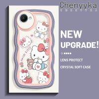 เคส Chenyyka สำหรับ Realme C30 C30s Narzo 50i Prime เคสลายการ์ตูน Hello Kitty ลายคลื่นนุ่มเคสมือถือกันกระแทกแบบใสที่สร้างสรรค์เคสโปร่งใสลายกล้องถ่ายรูปซิลิกาเจลฝาครอบป้องกัน