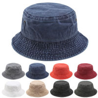 Uni Fisherman Hats for Male INS Washed Jeans Plate Basin Hat Female Outdoor Fishing Solid Cotton Outing Sunscreen Sun Hats