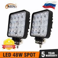 【528 Oiozkhjue ร้อน】▪OKEEN Gigger 4นิ้ว18W 27W 48W รถแทรคเตอร์4WD รถออฟโร้ดรถพ่วงเรือ4X4 SUV ATV 24V 12V ไฟ LED ทำงาน