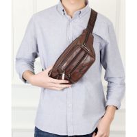 ❦ xing lu nan Genuine Leather Waist Bag Multiple Pockets Fanny Pack for Women Men Daily Life and Travel Outdoor