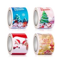 【CW】♧  100pcs/roll 10x4CM stickers Claus Wrapping Sticker thank you for business