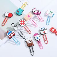 12PCS Paper Clip Bookmarks Cute Cartoon Medical Paper Clip Bookmark Colorful Book Clips Set Bookmark Stationery Accessories