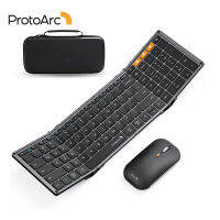 ProtoArc XKM01 Tri-Fold Bluetooth Wireless Keyboard And Mouse Combo Protable Slim 2.4G Full Size 105 Key Folding Keyboards