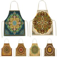 European Elements Style Apron Kitchen Cleaning Pinafore Room Aprons Flowers Printing Aprons Gadgets For Women Home Custom Bibs