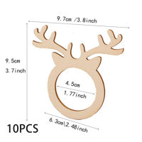 10 Piece Christmas Napkin Ring Holder Wood Exquisite Napkin Holder Ring Christmas Home Kitchen Luncheons Dinner Table Decoration