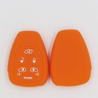 ✇ KAPU silicone Remote Car Key Shell Cover For Chrysler 300 Town Country Dodge Caravan Caliber for Jeep 100 Silicone Key Cover