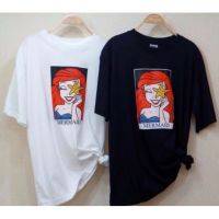 【HOT】พร้อมส่ง!! เสื้อยืด Oversize คอกลมแขนสั้น ดีเทลลายเจ้าหญิง Princess100%cotton