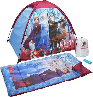 นำเข้า🇺🇸 เต็นท์ โฟรเซ่น 2 พร้อมถุงนอน ลายโฟรเซ่น Disney Frozen 2 4 Piece Camp Kit