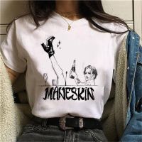 Maneskin เสื้อยืดแฟชั่นใหม่สำหรับผู้หญิงเสื้อยืดฮิปฮอปลำลองสไตล์ฮาราจูกุเสื้อยืดเมอร์ชสำหรับผู้หญิงเสื้อยืด Damiano David