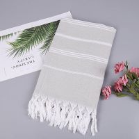 【YF】 Turkish Tassel Bath Towel Soft Terry Cloth Striped Adult Beach Towels Travel Camping Shawl Sunscreen  Tapestry