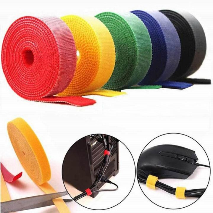 20mm 3Meters/roll Plastic Nylon Cable Ties Manager Winder Cable Clip Ties  Velcro Strap Ribbon Wire Strap Seals Office Desktop Management Drop |  