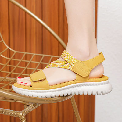 2021 Fashion Brand Beach Sandals Women Thick Sole Summer Shoes Casual Women Sandals Soft Yellow Plus Size 42 A3426