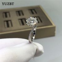 18K White Gold Plated Brilliant Cut Diamond Test Past 2 ct D Color Moissanite Snowflake Ring 925 Silver Stone Arm Gemstone Rings