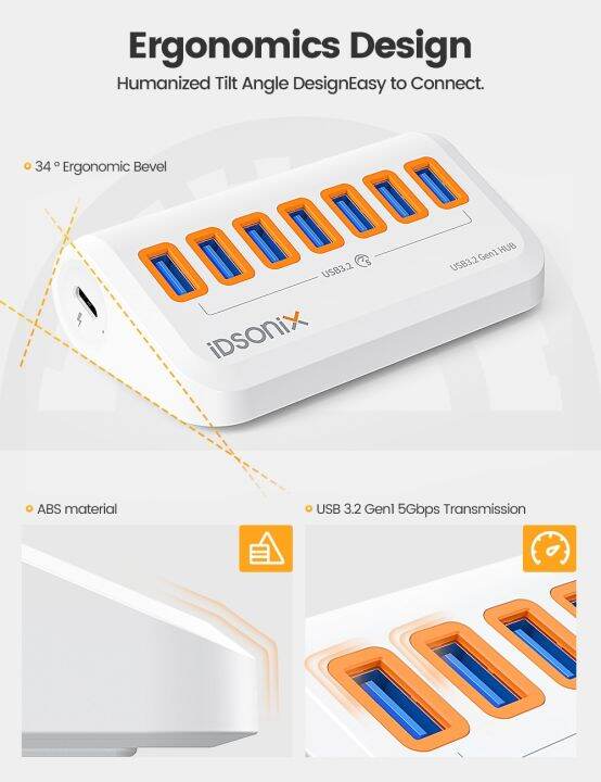 idsonix-ตัวแยก-usb-usb-ฮับ3-2-10gbps-type-c-อะแดปเตอร์หลายพอร์ต-usb-3-0ฮับแท่นวางมือถือสำหรับฮับ-pc-แล็ปท็อปแมคบุ๊คพื้นผิว