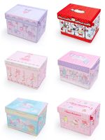 Household Japanese-style Cute Fabric Foldable Storage Box with Lid Can Store Books and Toys Sundries In Student Dormitory.