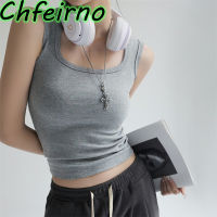 Chfeirno Camisoles เซ็กซี่สไตล์เกาหลีฤดูร้อนเสื้อกล้ามเพรียวบางลำลองเสื้อแขนกุด