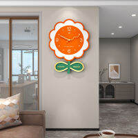 Minimalist Nordic Series Art ดอกไม้นาฬิกาแขวนขายร้อนห้องนั่งเล่น Simple และแฟชั่น Mute Creative Vintage นาฬิกา Decorations