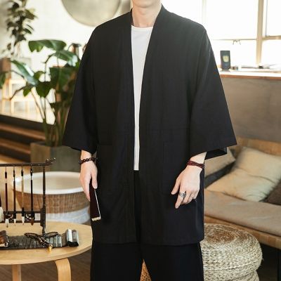 เสื้อกิโมโนแบบชุดแฟนซีซามูไรสำหรับผู้ชายเสื้อเสื้อคาร์ดิแกน Kimono เอเชีย,เสื้อชุดกิโมโนคาราเต้สไตล์กิโมโนญี่ปุ่น FF2729สำหรับผู้ชาย