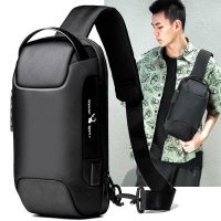 New Locomotive Chest Bag Mens Anti-theft Messenger Bag Waterproof Oxford Cloth Outdoor Sports Riding Backpack USB