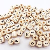 100pcs 10mm Natural Mixed Wooden Letters Beads Square Wooden loose Space beads Jewelry Accessories DIY Necklace Bracelet Making Wall Chargers