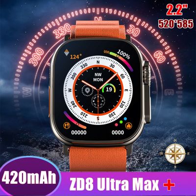 ZZOOI ZD8 Ultra Max + Smart Watch Series 8 49mm 520*585 2.2 Inch Bluetooth Call NFC ECG Compass IP68 Waterproof Sports Smartwatch Men